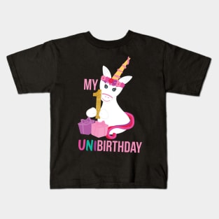 My First UNIBIRTHDAY - Unicorn Birthday party Kids T-Shirt